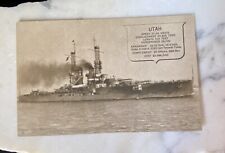 Vintage Utah Battleship 1913 Litho Series No 1 Post Card E. Muller picture