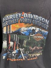 Harley Davidson T Shirt Size XL Mens Fairbanks Alaska Hanes Beefy T Vintage picture