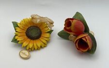 Danbury Mint Delicate Flower Sunflower and Tulip Ornaments picture
