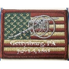 GETTYSBURG JULY 1-3 PENNSYLVANIA RUSTIC FLAG & CANNON PATCH NEW  picture