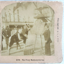 Circus Act Stereoview Kilburn c1898 Pony Mathematician Street Performer O217 picture