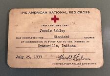 Vintage American National Red Cross Card- 1939 picture