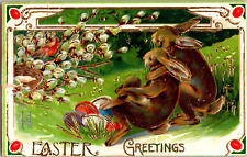Early 1900's Postcard - Embossed Easter Greetings Postcard picture