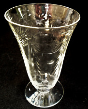 9 Depression Era Cut Glass Tumblers Floral Cut Cone Shaped Footed Tumbler picture