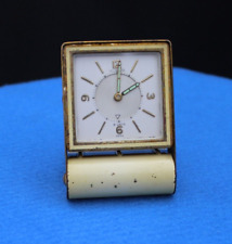 Vintage Jaeger LeCoultre Yellow Travel 8 Days Alarm Clock picture