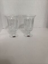 St. George Crystal Hurricanes 24% Crystal Made In USA Tapered Candle Holders picture