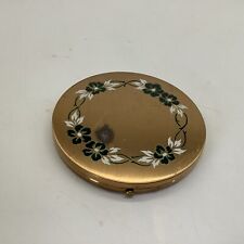 Rex Fifth Avenue Vintage Gold Flower Makeup Compact with Mirror 4” Unused picture