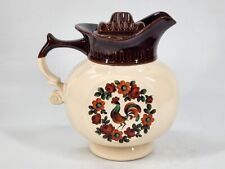 Vintage McCoy Art Pottery Footed Two Tone Rooster Floral Cookie Jar - 9.5