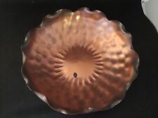 Vintage Georgian Signed Copper Hand Hammered Dish Fluted Bowl USA Estate picture