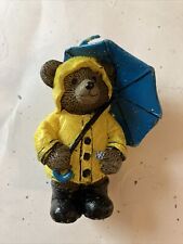 Candle April Showers Umbrella Parka Vintage  Claire's Unlit Brown Bear 4 1/4