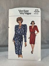 Vintage Very Easy Vogue Sewing Pattern 9775 Size 8-12 Wrap Dress Uncut picture