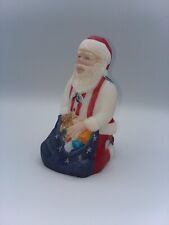 Vtg. Fenton 2000 Santa Claus Hand Painted Red, White And Blue USA Patriotic #33 picture