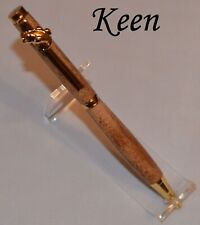 ax - Keen Handcrafted Handmade Walnut 24kt Gold Sportsman Special Slimline Pen picture