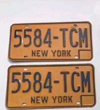 1970’s - 1980's New York License Plate set Pair # 5584-TCM picture