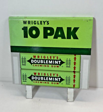 VINTAGE WRIGLEYS DOUBLEMINT CHEWING GUM METAL STORE DISPLAY ADVERTISING SIGN picture