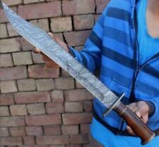 25 Inches Handmade Damascus Steel Sword, Battle Ready With Sheath, Best Gift picture