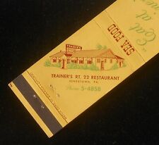 1950s Eat at Trainer's Rt. 22 Restaurant Sea Food Jonestown PA Lebanon Co MB picture