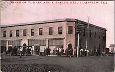 1919 Postcard Corner of Main Pacific Street Plainview Texas TX JA29 picture