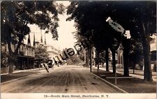 Real Photo South Main Street Stores & Wagon At Sherburne NY New York RP N172 picture