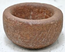 Antique Sand Stone Round Spice Grinding Bowl Original Old Hand Carved picture
