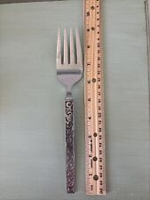 Vintage RIVIERA Stainless Steel MONTEREY Scroll Flatware MCM Japan 9” Cold Fork picture