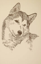 Siberian Husky Dog Art Portrait Print 81 Stephen Kline adds your dogs name free. picture