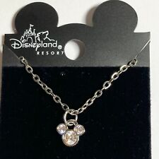 Vintage Disney Mickey Mouse Ears Necklace Dainty Crystal 18