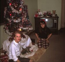 1971 Woman Girl Mom Daughter Christmas Tree Vintage 126 Color Slide picture