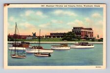 Waukegan IL-Illinois, Municipal Filtration, Pumping Station, Vintage Postcard picture