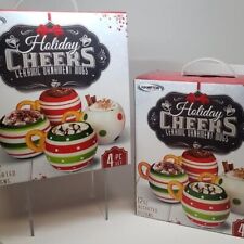 Holiday Cheers Ceramic Christmas Ornament Mugs 4 pc. Set picture
