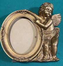 Vintage Cherub Gilded Ornate Oval Tabletop Picture Frame picture