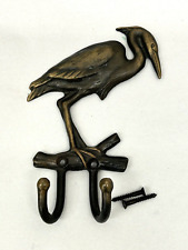 Vintage Cast Bronze Menagerie Works Heron Double Hooks Portland Oregon 1997 picture