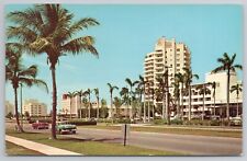 Hotel Row Bal Harbor Miami Beach Florida Postcard picture