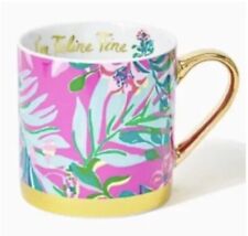 New Lilly Pulitzer I'm Feline Fine Mug Ceramic Coffee Cup Gift GWP Hostess picture