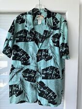 Vintage 1986 Paradise Found Mens Hawaiian Shirt Large Tropical Palms Night Beach picture