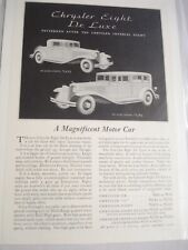 1931 Ad Chrysler Eight De Luxe 