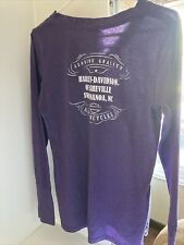 Ladies Harley Davidson Long Sleeve Purple Shirt Swannanoa NC picture
