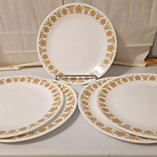 5 CLASSIC CORINING CORELLE BUTTERFLY GOLD FLORAL REPLACEMENT DINNER PLATES 10.25 picture