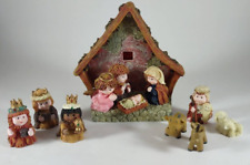 Adorable Miniature Resin Nativity Set 8 Pieces Christmas picture