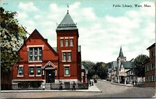 Postcard Public Library in Ware, Massachusetts~132840 picture