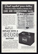 1942 Delco Remy Auto Battery Neglect Care Conservation Service Replace Print Ad picture