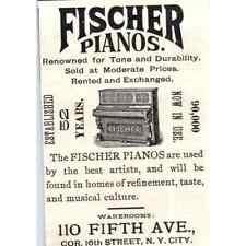 Fischer Pianos New York City c1890 Victorian Ad AE8-CH5 picture