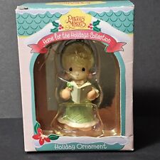 1995 Precious Moments Home For The Holidays Girl w/Song Book Ornament 182370 picture