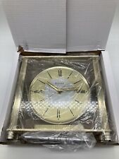 Bulova B1700 Grand Prix Desk Clock, Brass, Vintage picture