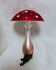 Germany Christborn Blown & Hand painted Glass Mushroom Clip-on Ornament In Box picture