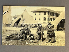 Texas TX RPPC, 4 Soldiers, Tents At Camp Crockett, Co. D, 11th Infantry, ca 1910 picture