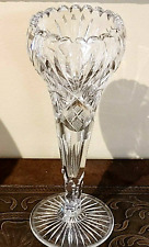 Antique Nachtmann Crystal Vase Sawtooth Rim Fluted Starburst Fan Cuts Hand Cut picture