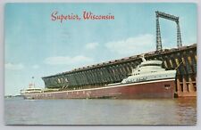 1962 Postcard Superior WI Edward L Ryerson Loading Ore Great Northern Docks picture