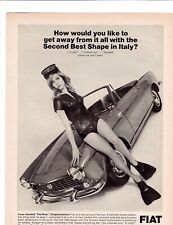 1966 FIAT 1500 Spider Convertible Sports Car Ad ~ Scuba Girl Best Italy Shape picture