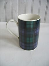 Black watch tartan plaid 10 oz Dunoon stoneware Scotland mug cup 4 1/4